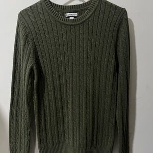 Croft & Barrow Olive Cable-Knit Crewneck Sweater - Women's